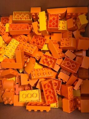 Big lot of LEGO Duplo Orange Building Block Bricks - Kids Construction Toy